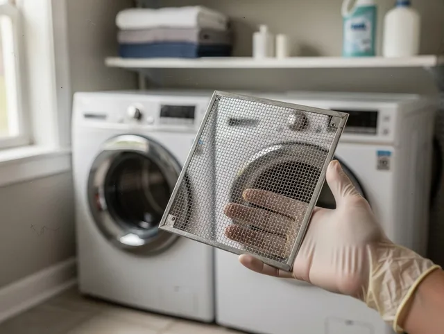 Daytona Beach Dryer Vent Cleaning specialist performing detailed lint trap cleaning service in Daytona Beach