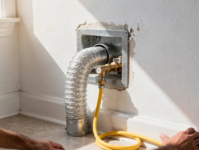 Daytona Beach Dryer Vent Cleaning certified technician performing specialized gas dryer vent cleaning in Daytona Beach